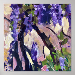 Poster Vistérie en fleur de peinture contemporaine