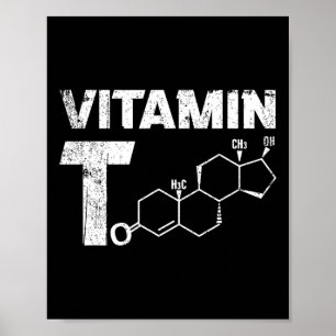 Poster Vitamine T Testosteron Bodybuilding Salle De Fitne