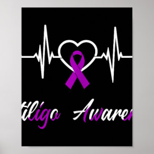 Poster Vitiligo Sensibilisation Heartbeat Love Purple Rib