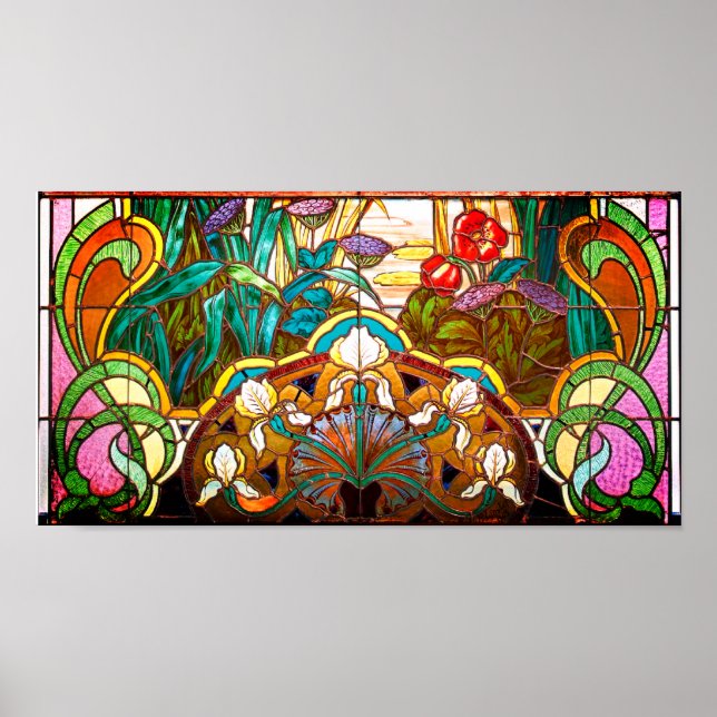 Poster Vitrail Art nouveau (Devant)