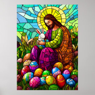 Poster Vitrail de Jésus Christ Pâques