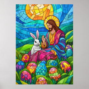 Poster Vitrail Jésus Mur de Pâques Art