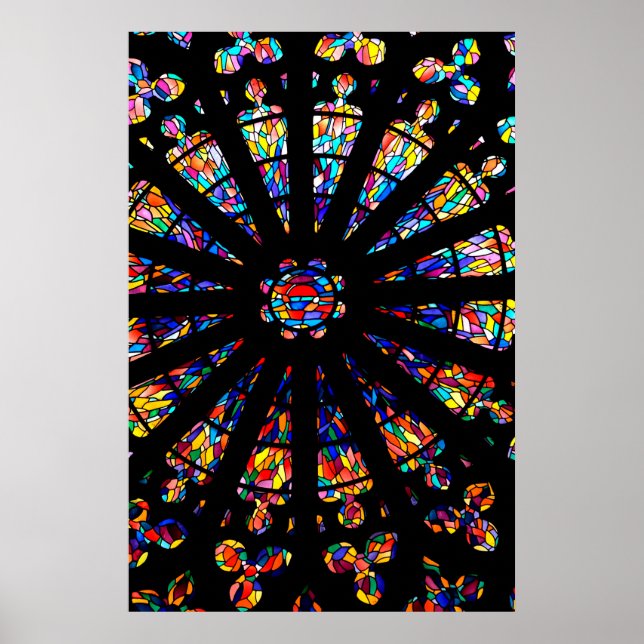 Poster vitraux de l'église couleurs (Devant)