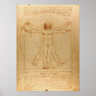 Poster Vitruvian Man by Leonardo da Vinci