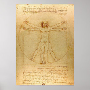 Poster Vitruvian Man by Leonardo da Vinci