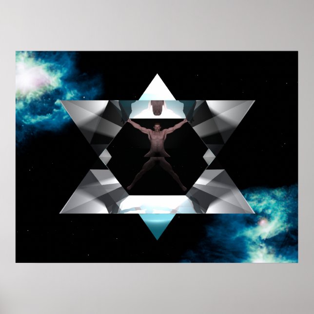 Poster Vitruvian Merkaba - GRANDE (Devant)