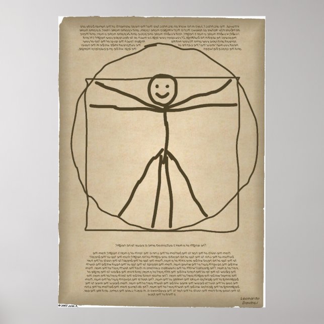 Poster Vitruvian Stickman (Devant)