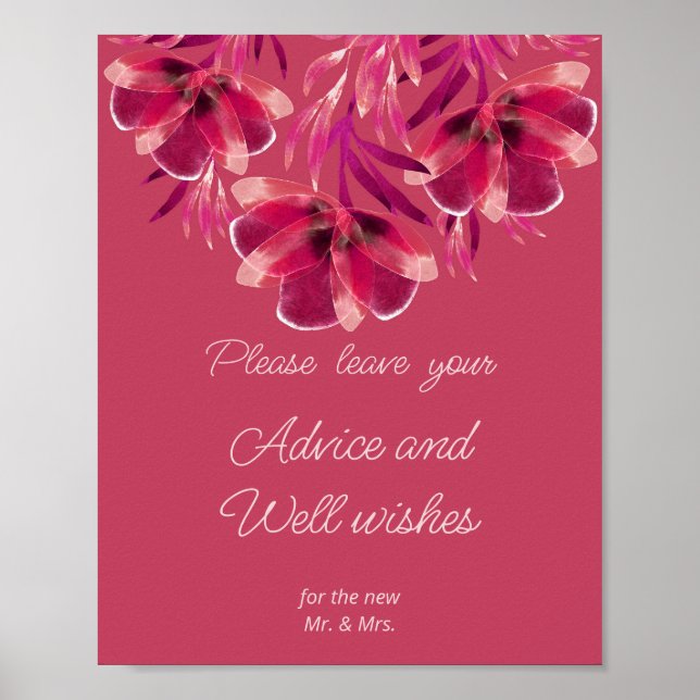 Poster Viva Magenta, Floral Conseils et Bien-être (Devant)