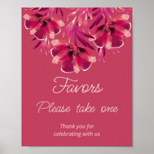 Poster Viva Magenta, Floral, Favors, veuillez en prendre 