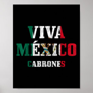 Poster Viva Mexico Cabrones Funny Cinco De Mayo Mexico F