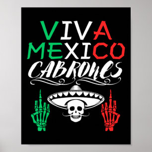 Poster Viva Mexique Cabrones Fête de l'Indépendance Drape