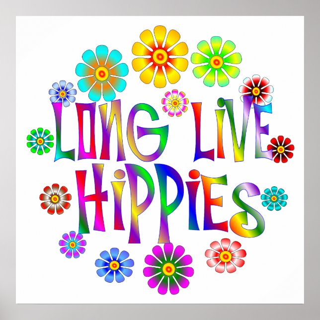 Poster Vive les hippies (Devant)