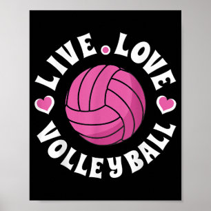 Poster Vivez Amour Volleyball Pour Femmes Filles Volleyba
