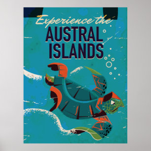Poster Vivez l'expérience du voyage vintage des îles Aust