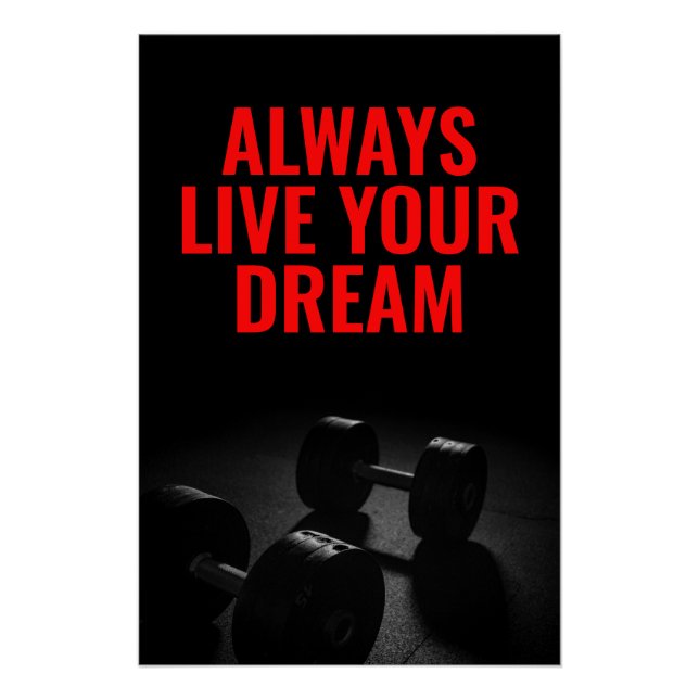 Poster Vivez votre rêve Bodybuilding entraînement Fitness (Devant)