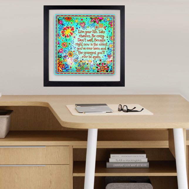 Poster Vivez votre vie Citation Plutôt Floral (Créateur téléchargé)