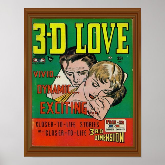 Poster Vivid 3d Love Comic Book Cover Artwork (Devant)