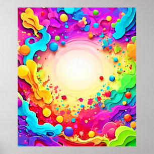 Poster Vivid Abstrait Color Explosion Art