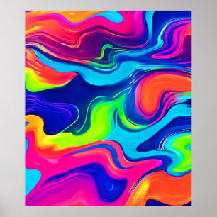 Poster Vivid Abstrait Color Waves Art