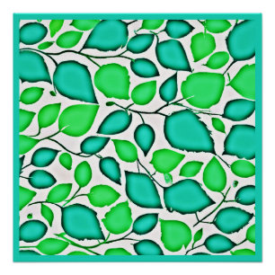 Poster Vivid Elegance Feuille Motif