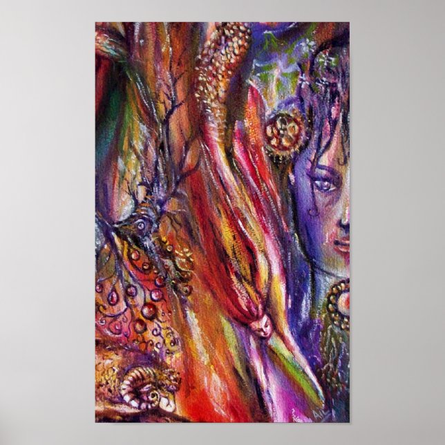 Poster VIVIEN ET MERLIN Arthurian Legends Aquarelle (Devant)