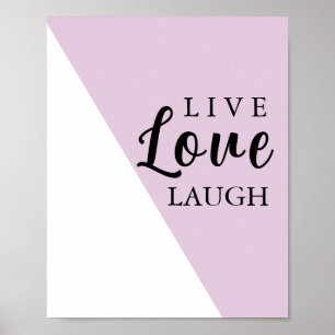 Poster Vivre Aimer Rire Typographie Motivationnelle