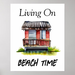 Poster Vivre au rythme de la plage 