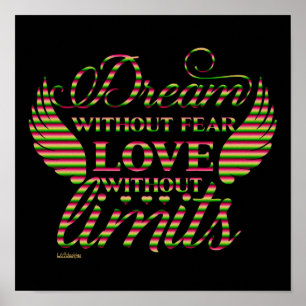 Poster VIVRE SANS CRAINTE AMOUR SANS LIMITES motivation