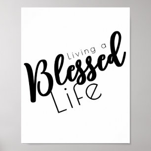 Poster Vivre une vie bienheureuse Citation inspirante
