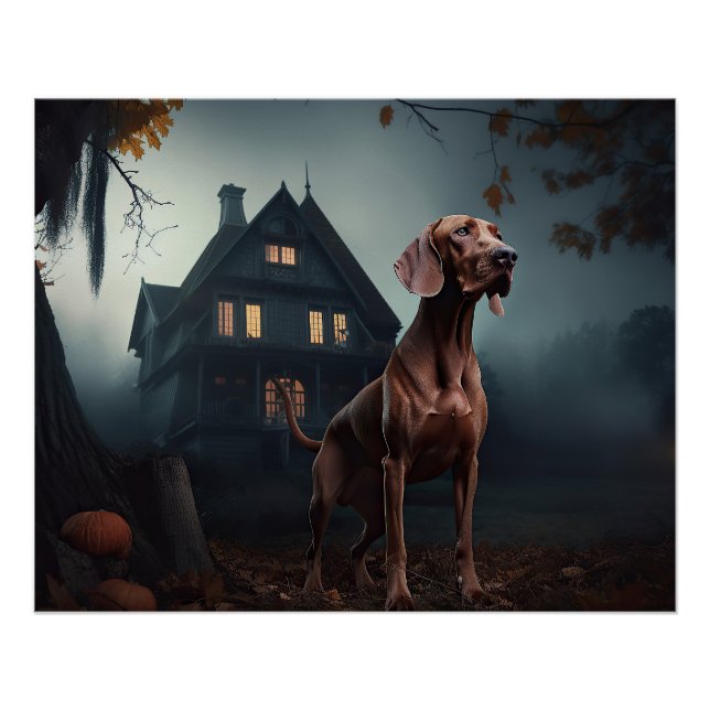 Poster Vizsla Halloween effroi (Devant)