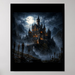 Poster Vlad l'Empaleur Art de Château Médiéval Sombre