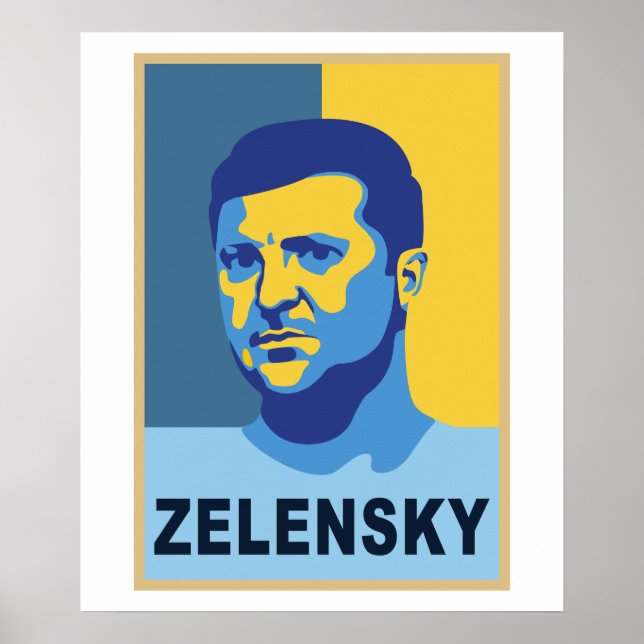 Poster Vladimir Zelensky - Je suis avec l'Ukraine (Devant)