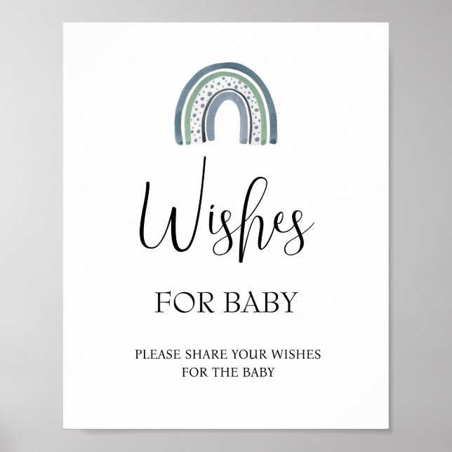 Poster Voeux arc-en-ciel pour panneau Baby shower (Devant)