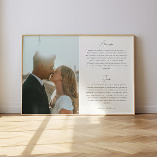 Poster Vœux de mariage à script minimaliste Photo personn