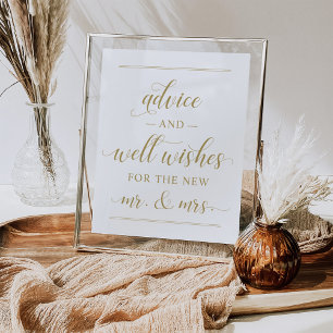 Poster Vœux de mariage élégants en écriture antique dorée