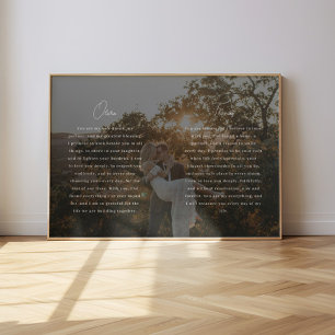 Poster Vœux de mariage en écriture moderne Noms personnal