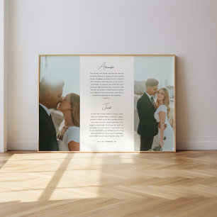 Poster Vœux de mariage modernes, script minimaliste 2-Pho
