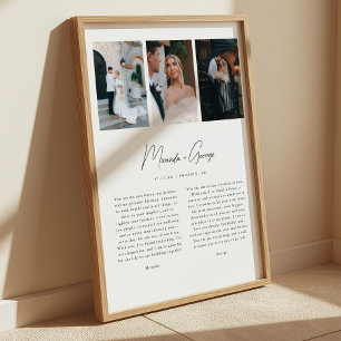 Poster Vœux de mariage personnalisés Script Minimaliste 3