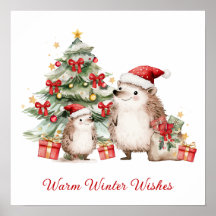 Vœux de Noël de Hérisson Père Noël