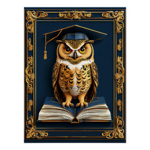 Poster Vœux de remise de diplômes Chouette