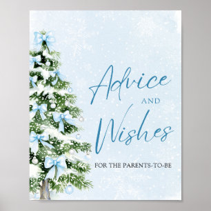 Poster Vœux et Conseils pour la Baby Shower de l'Arbre de