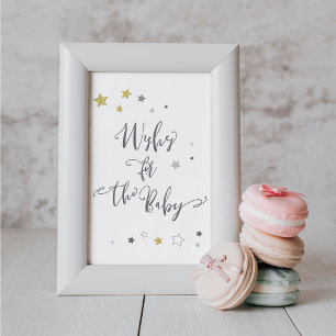 Poster Voeux pour bébé Baby shower non sexiste