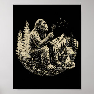 Poster Vœux qui soufflent Bigfoot drôle qui souffle sur u