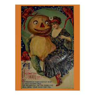 Poster Voeux vintages d'Halloween
