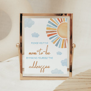 Poster Voici La Station D'Enveloppe Sun Baby shower