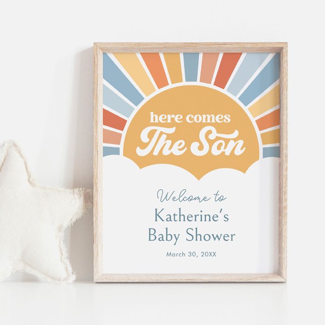 Poster Voici l'Affiche de bienvenue de Baby shower Sun Re (Créateur téléchargé)
