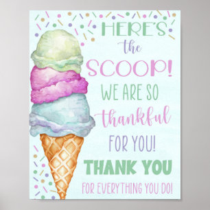Poster Voici l'appréciation de la crème glacée Scoop