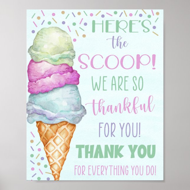 Poster Voici l'appréciation de la crème glacée Scoop (Devant)