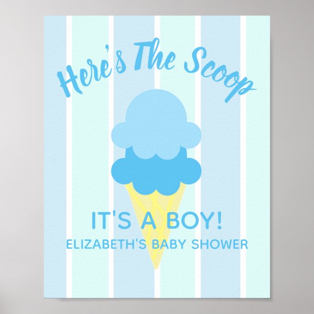 Poster Voici le Baby shower d'été de la crème glacée Scoo (Devant)