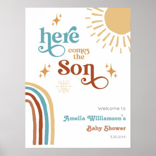 Poster Voici le Baby shower garçon Son Sunshine